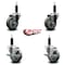 Service Caster 3.5'' Gray Poly Wheel Swivel 1'' Expanding Stem Caster Set 2 Brakes, 4PK SCC-EX20S3514-PPUB-2-TLB-2-1 - alternate 3